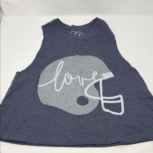 Women’s Blue Sleeveless Top/Tank with Football Helmet Graphic (Never Worn)